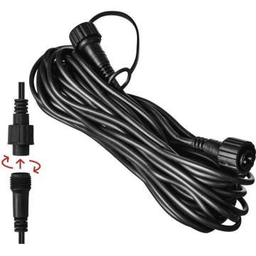 Câble d'extension extérieur 10 m IP44 pour guirlandes raccordables, noir