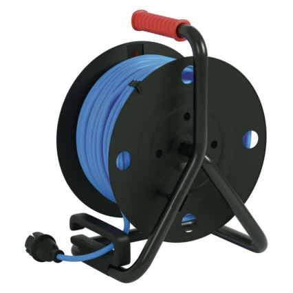 Câble d'extension sur enrouleur avec 4 prises 50m silicone IP44