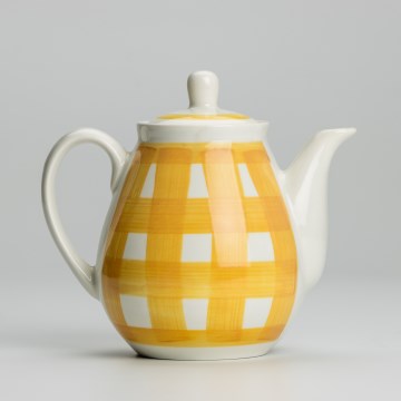 Cafetière en céramique avec couvercle Lucie jaune