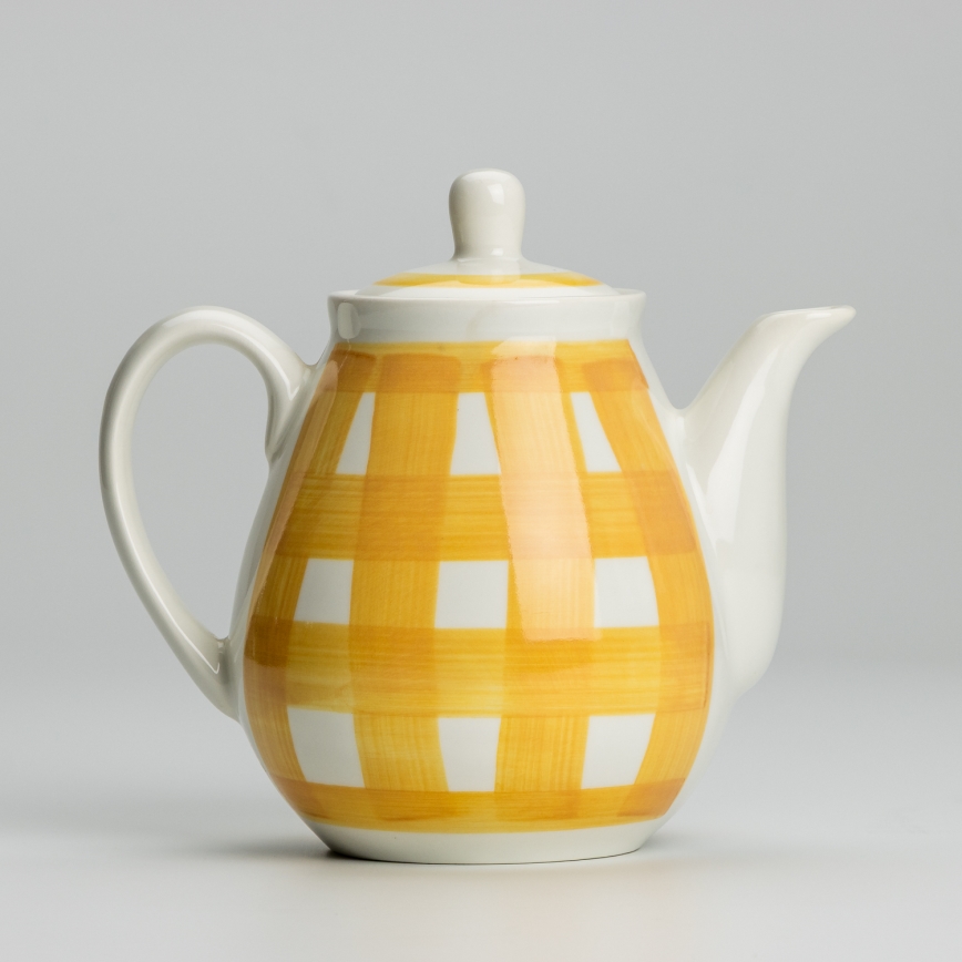 Cafetière en céramique avec couvercle Lucie jaune