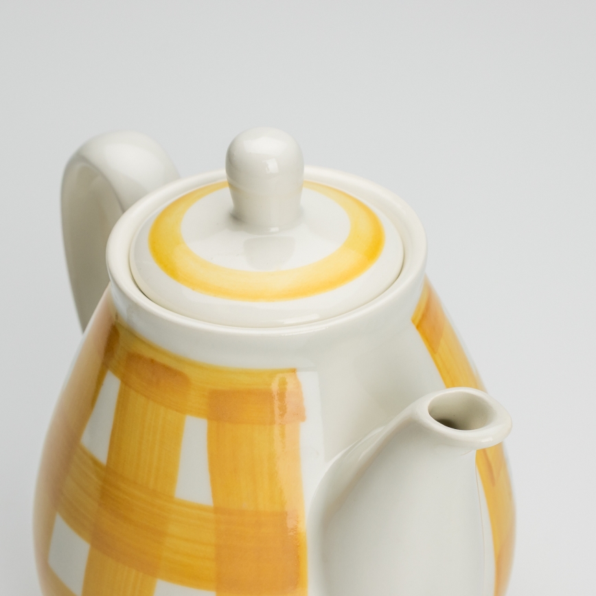 Cafetière en céramique avec couvercle Lucie jaune