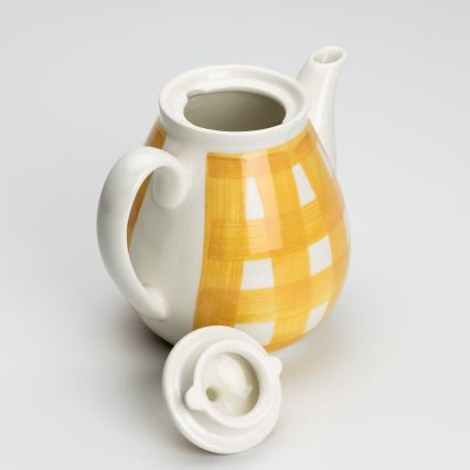 Cafetière en céramique avec couvercle Lucie jaune
