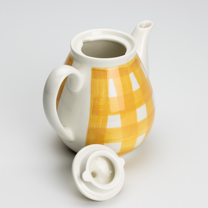 Cafetière en céramique avec couvercle Lucie jaune