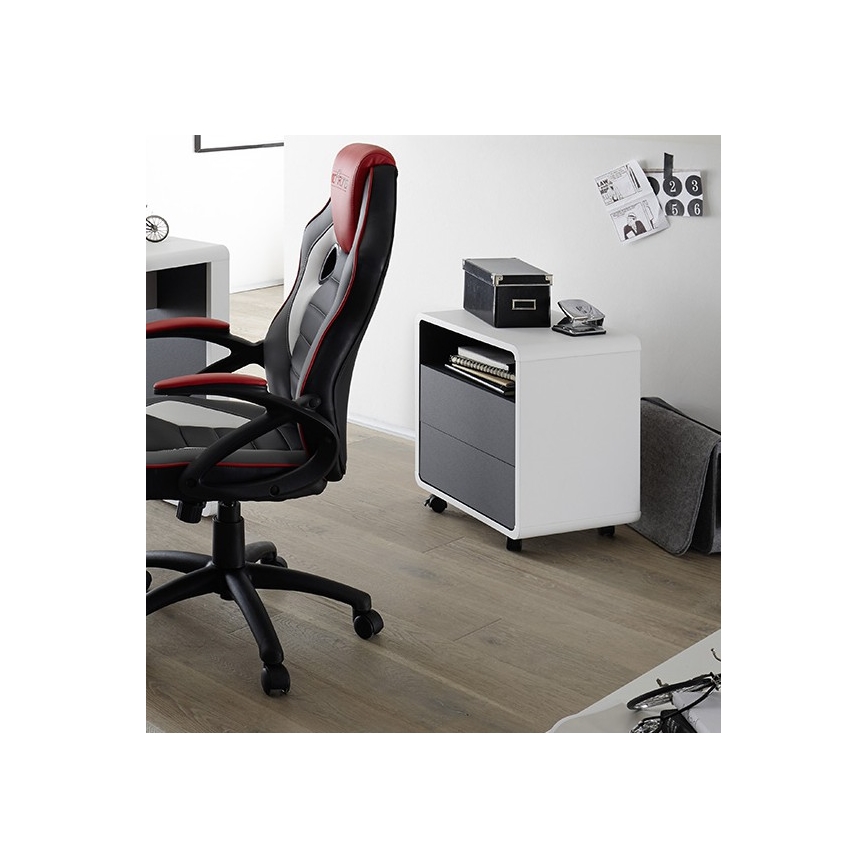 Caisson de bureau TEO blanc/anthracite
