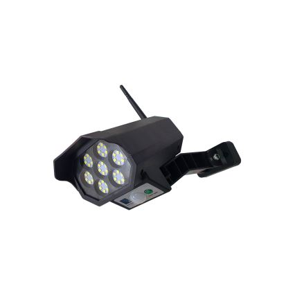 Caméra de sécurité factice solaire avec détecteur LED/3,7V 1200 mAh IP44 noir + Télécommande