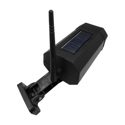 Caméra de sécurité factice solaire avec détecteur LED/3,7V 1200 mAh IP44 noir + Télécommande