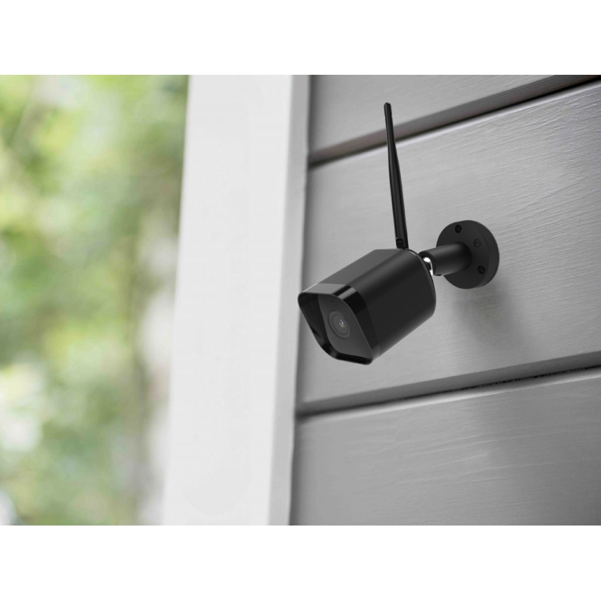 Caméra extérieure connectée avec détecteur Full HD 1080p 12V IP65 Wi-Fi Tuya noir