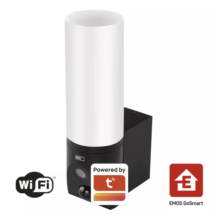 Caméra extérieure connectée avec lumière GoSmart LED/12W/230V 3200K IP65 Wi-Fi Tuya noir