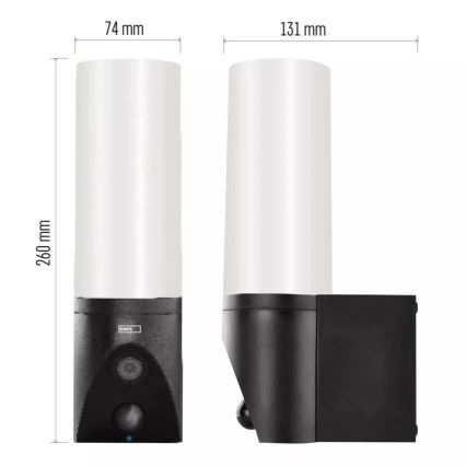 Caméra extérieure connectée avec lumière GoSmart LED/12W/230V 3200K IP65 Wi-Fi Tuya noir