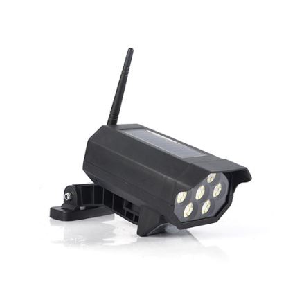 Caméra factice de surveillance LED avec capteur et panneau solaire LED/5W/5,5V 800 mAh IP65 + télécommande