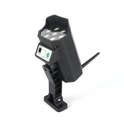 Caméra factice de surveillance LED avec capteur et panneau solaire LED/5W/5,5V 800 mAh IP65 + télécommande