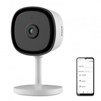 Caméra intérieure connectée avec dectecteur Full HD 1080p 5V Wi-Fi blanc