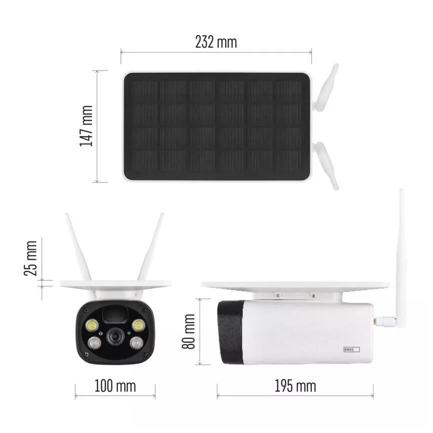 Caméra IP extérieure connectée GoSmart 3,5W/5V 8800 mAh IP55