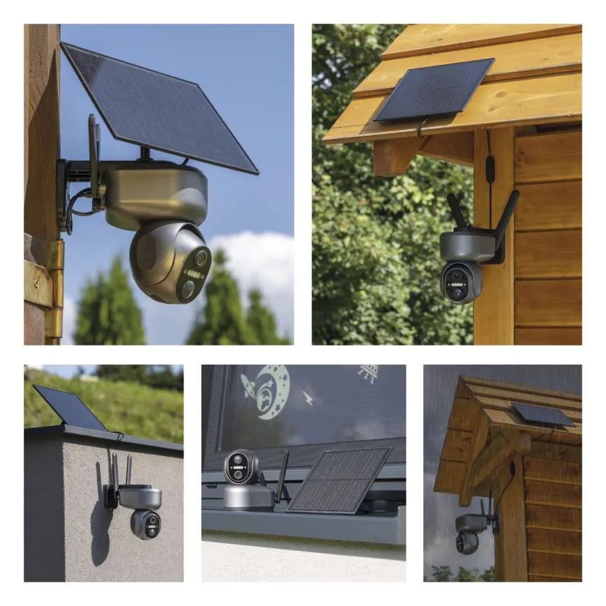 Caméra solaire connectée équipée d'un capteur GoSmart 4G/LTE, batterie 10400 mAh 5V, indice de protection IP65, compatible Tuya