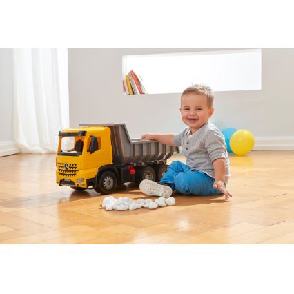 Camion-benne Mercedes GIGA TRUCKS 65 cm jaune/gris