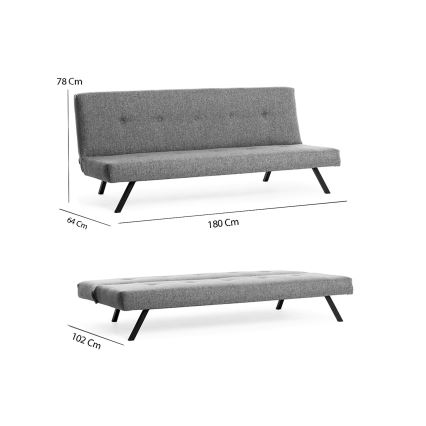 Canapé 2 places LOKO gris clair