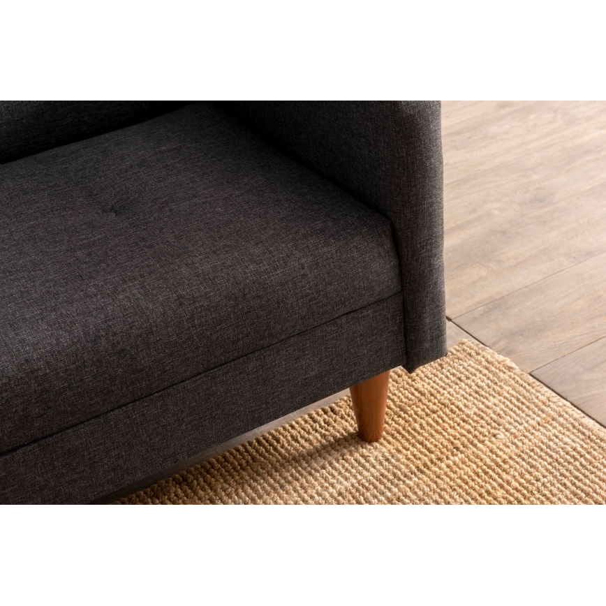 Canapé 2 places NARA, gris foncé