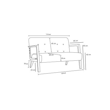 Canapé 2 places TUMI marron