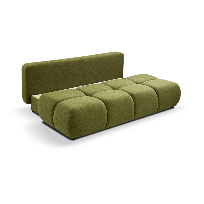 Canapé convertible 3 places avec rangement NUORO vert