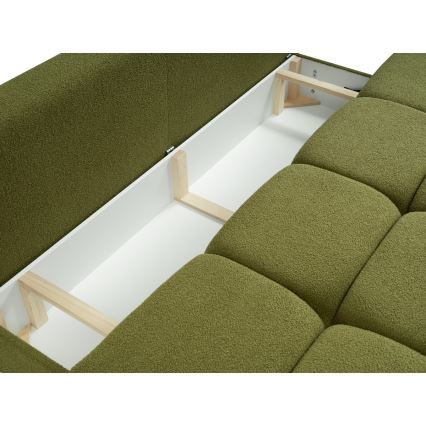 Canapé convertible 3 places avec rangement NUORO vert
