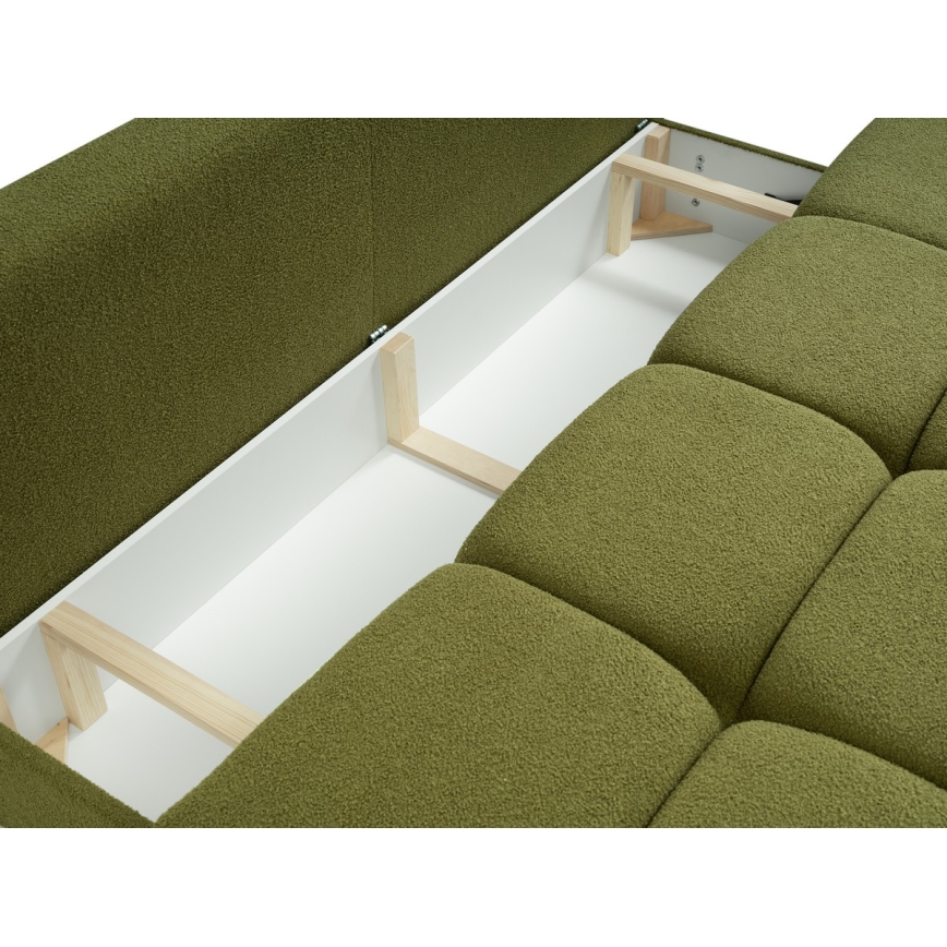 Canapé convertible 3 places avec rangement NUORO vert