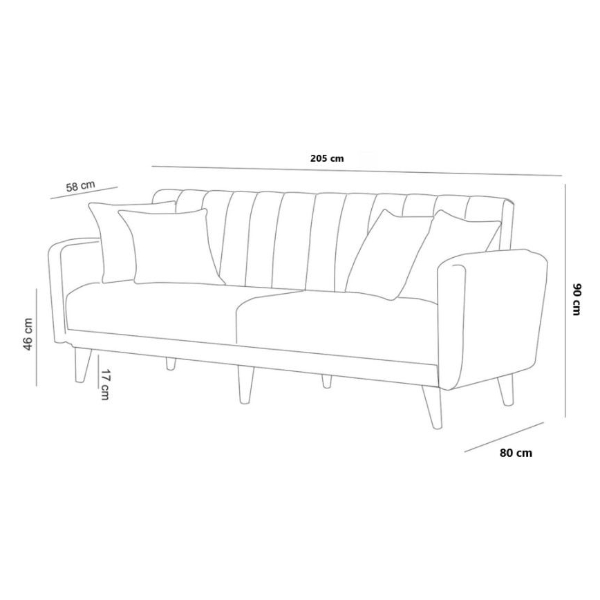 Canapé convertible 2 places KITO gris foncé
