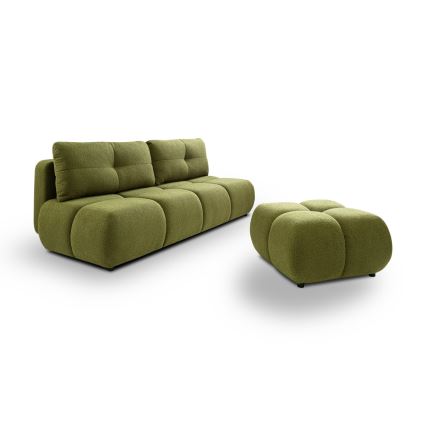 Canapé convertible 3 places avec coffre de rangement NUORO, vert