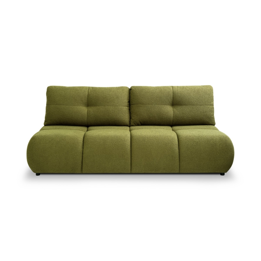 Canapé convertible 3 places avec coffre de rangement NUORO, vert