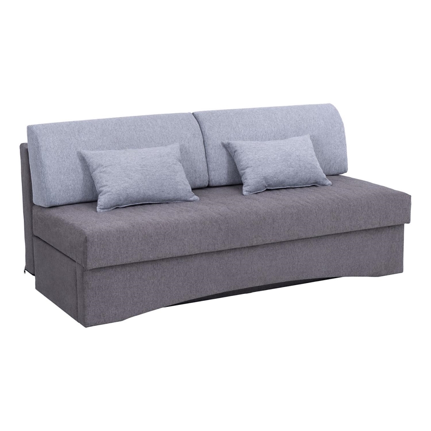 Canapé convertible rembourré 3 places, adapté au couchage quotidien, sans accoudoirs PAUL, gris