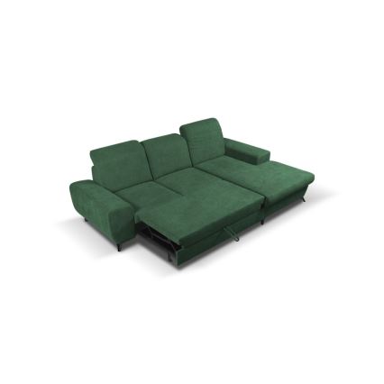 Canapé d'angle convertible rembourré avec rangement en L ALTA droit vert