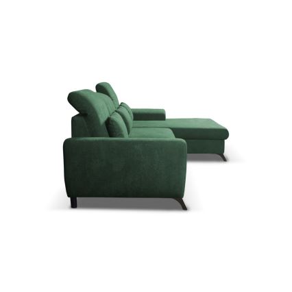 Canapé d'angle convertible rembourré avec rangement en L ALTA droit vert