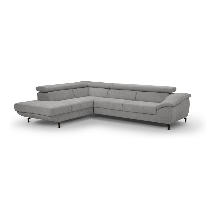 Canapé d'angle convertible avec rangement en L BRESCIA gauche gris