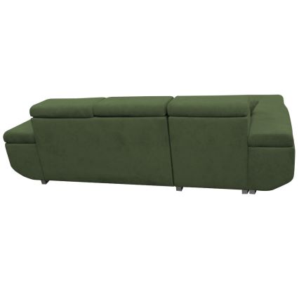 Canapé d'angle convertible avec rangement en L CASTELO gauche vert