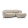 Canapé d'angle convertible avec rangement OLBIA, droit, beige