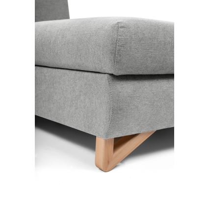 Canapé d'angle convertible rembourré en L AVESTA, coffre de rangement intégré, version droite, gris