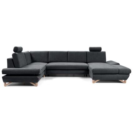 Canapé d'angle convertible en U AVESTA anthracite avec rangement intégré