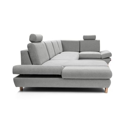 Canapé d'angle convertible en U AVESTA gris avec rangement intégré