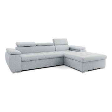 Canapé d'angle convertible en L avec rangement PADUA gris droit