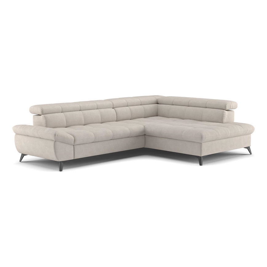 Canapé d'angle convertible en L MARANO droit beige