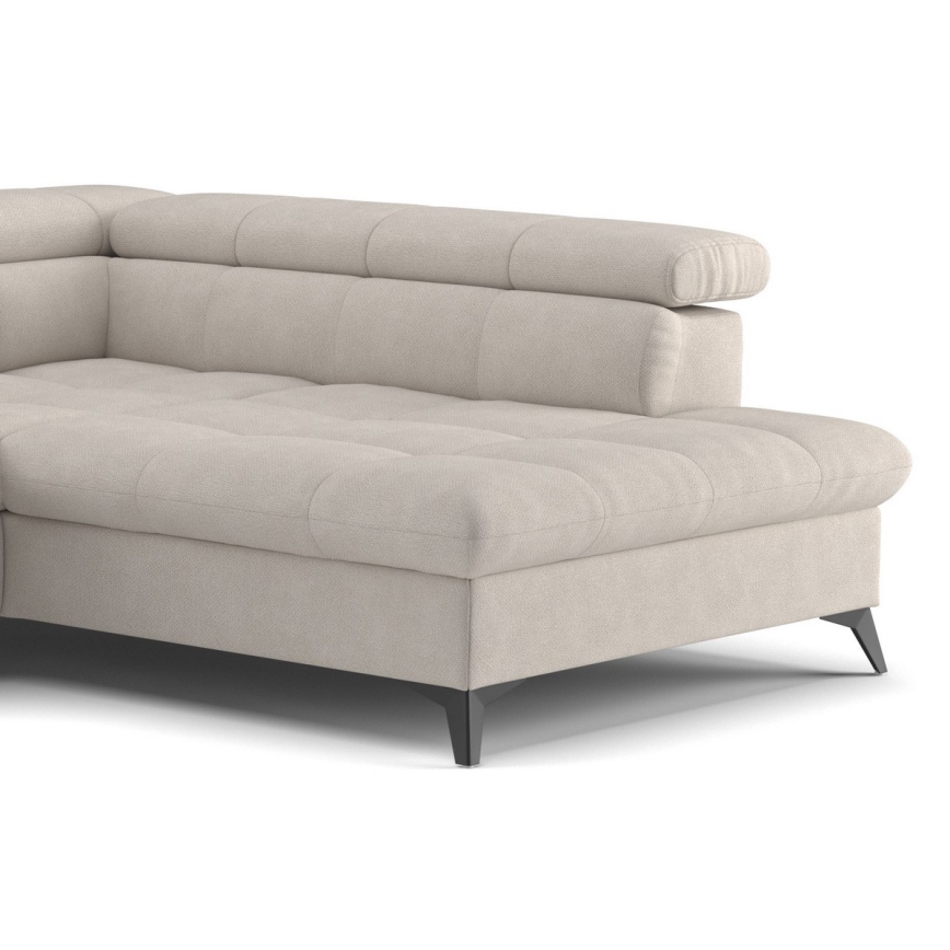 Canapé d'angle convertible en L MARANO droit beige