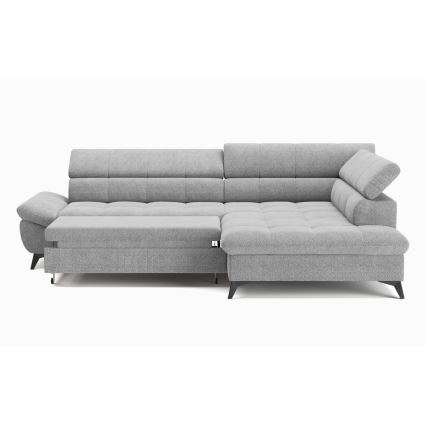 Canapé d'angle convertible en L MARANO droit gris