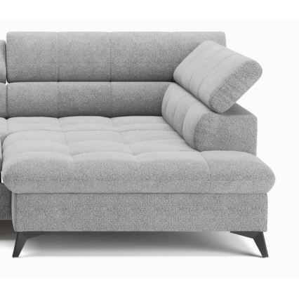 Canapé d'angle convertible en L MARANO droit gris