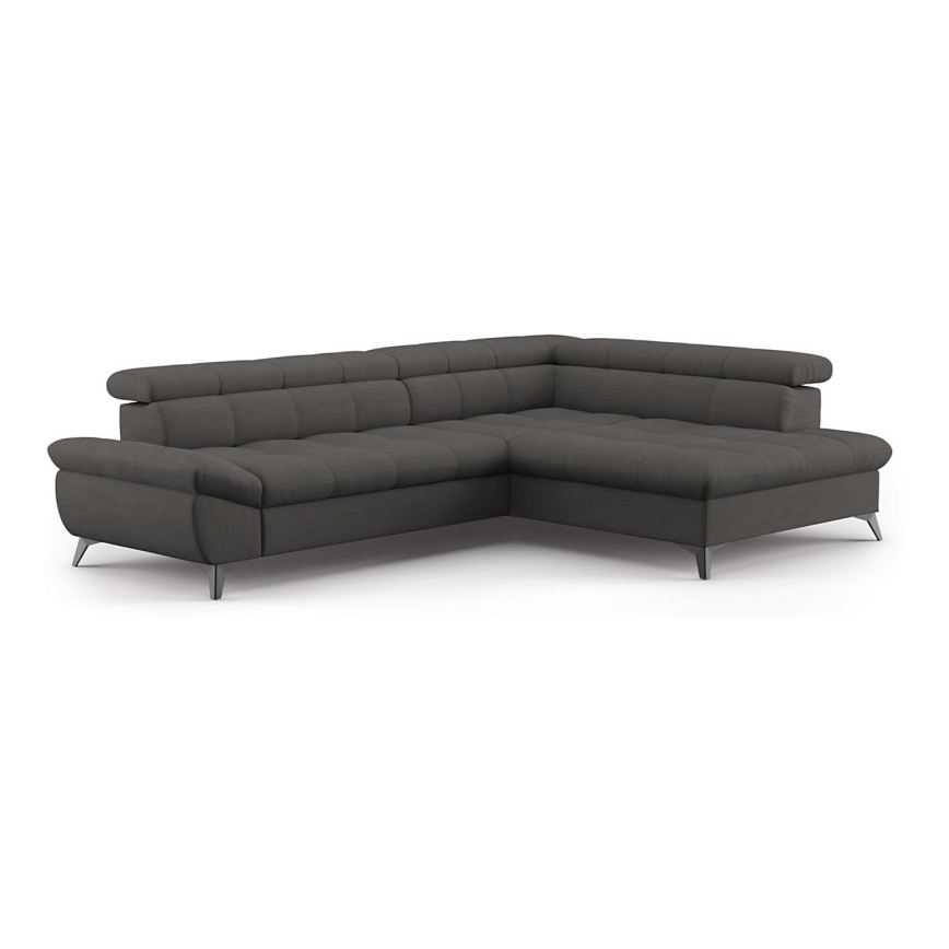 Canapé d'angle convertible en L MARANO droit noir