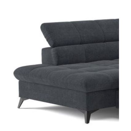 Canapé d'angle convertible en L MARANO droit noir
