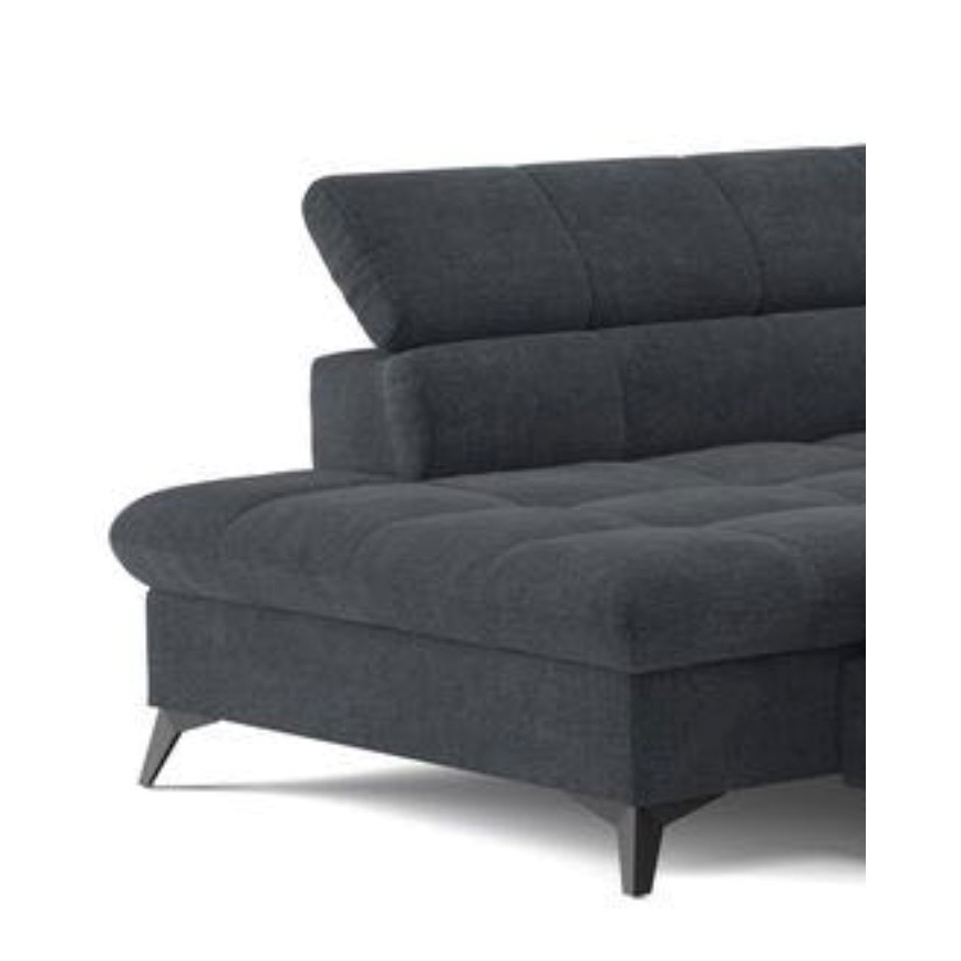 Canapé d'angle convertible en L MARANO droit noir