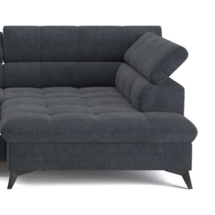 Canapé d'angle convertible en L MARANO droit noir