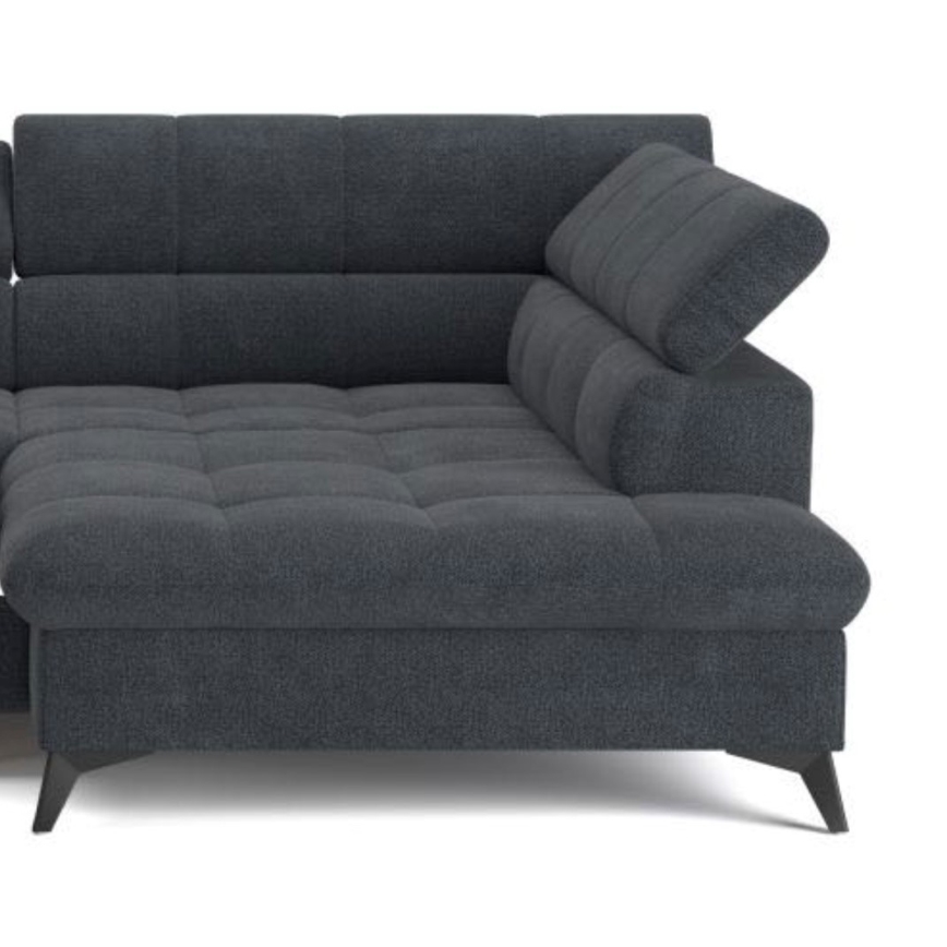 Canapé d'angle convertible en L MARANO droit noir