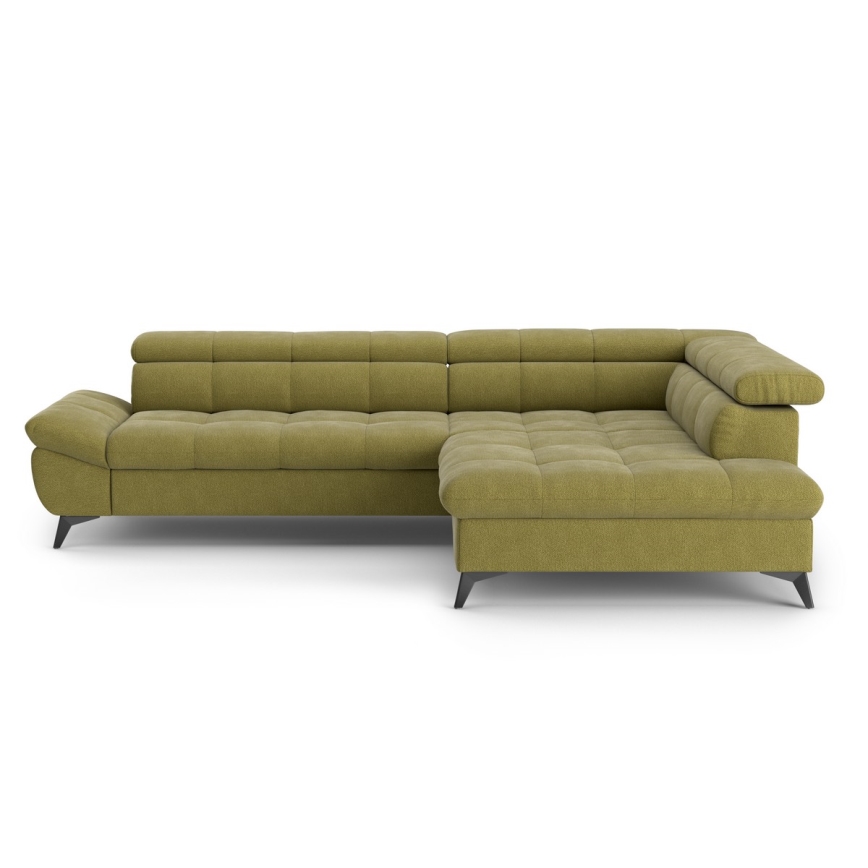 Canapé d'angle convertible en L MARANO droit olive