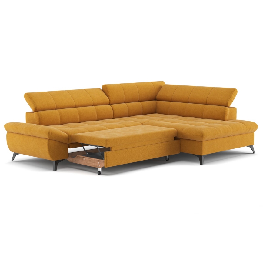 Canapé d'angle convertible en L MARANO droit orange