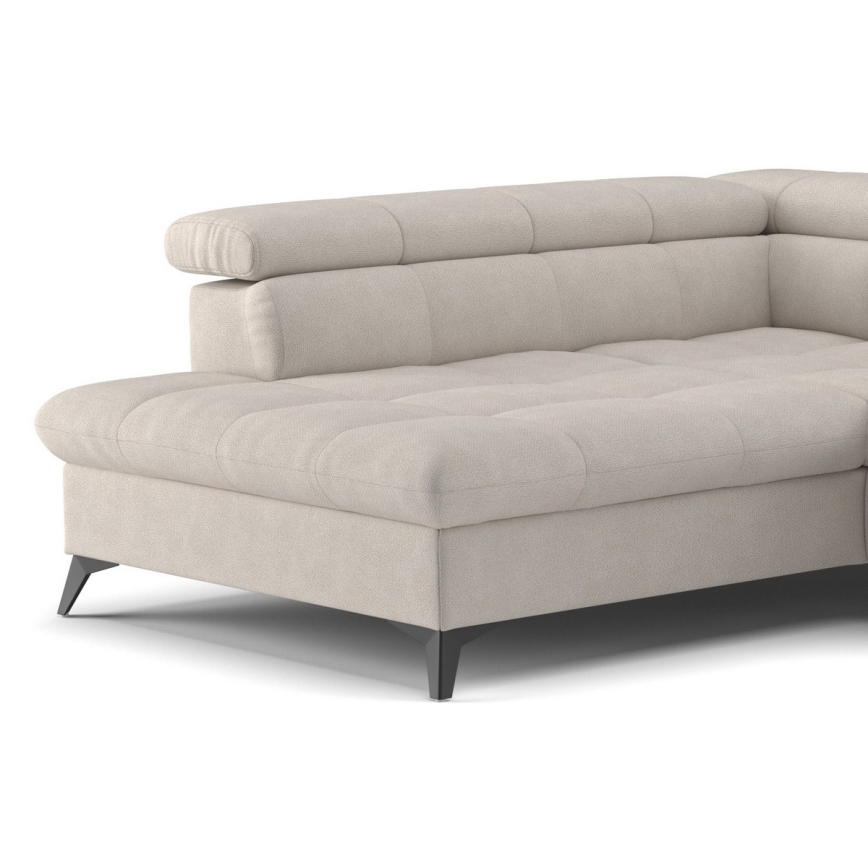Canapé d'angle convertible en L MARANO gauche beige